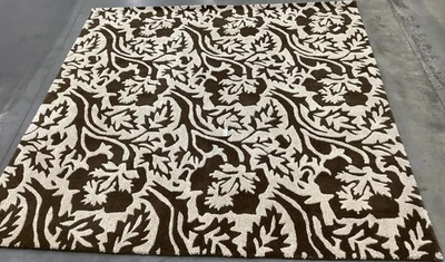 BROWN IVORY 6'-0" x 6'-0" Broken Thread Rug Reduced Price 1172682054 SOH844A-6SQ - Image 1 of 4