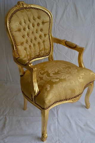 LOUIS XV STYLE ARMCHAIR FRENCH STYLE CHAIR GOLD Cover