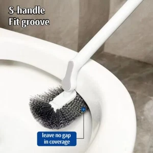 S-Shaped Toilet Brush Wall Mounted Cleaning Brush No Dead Corner Brush - Picture 1 of 8