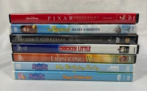 Lot of 7 Animated Kids DVDs - Pixar Lion King The Pirates Chicken Little Peppa + - Picture 1 of 3