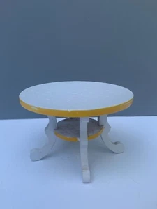 Lundby Vintage Dollhouse Miniature Furniture White Wooden Table With Tablecloth - Picture 1 of 10