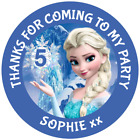 24 Personalised LARGE Party Bag Stickers ELSA FROZEN INSPIRED 60mm 