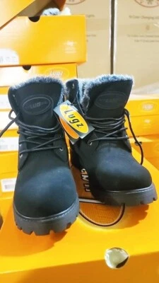 Lugz Womens Hudson Lace up Faux Fur Boots Size 5 Black - Image 1 of 3