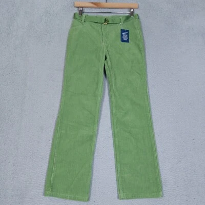 Pantalones Lands End Niñas 14 Verde Pana Cinturón Cintura Elástica Recta Nuevos con Etiquetas Foto 1 de 4