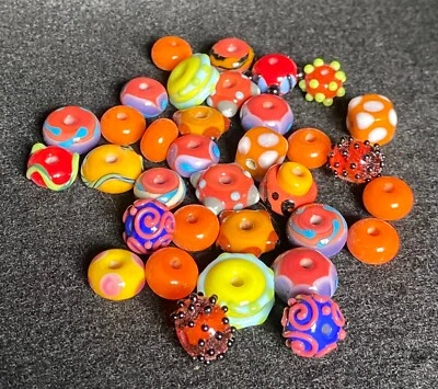 34 Beautiful! Colorful & Unique Glass Beads! 1/22 - Image 1 of 3