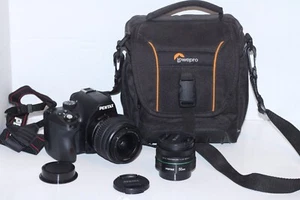 Pentax K-500 Body mit 18-55mm und 50mm 1.8 Objektiven und Tasche siehe Beschreibung - Bild 1 von 11