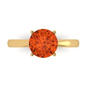 2 tcw Round Cut Engagement Ring for Women, 14K Yellow Gold Red Promise Ring - Picture 1 of 11