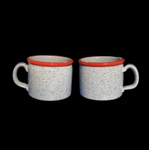 Baldelli Red Rim Grigio Tazze Italiane Vintage Mai Usate Set di 2 - Foto 1 di 3