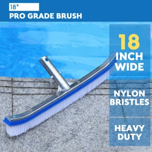 Professional 18" Aluminum Wall Floor Pool Brush - Nylon Bristles EZ Clip Durable - Picture 1 of 12