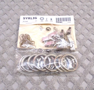 IKEA Syrlig Curtain Clips Rings 1" 25mm Metal Silver - Picture 1 of 5