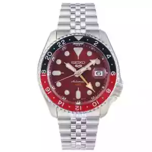 Seiko 5 Sport Automatic Watch GMT Men's Red Watch SSK031K1 - Picture 1 of 7