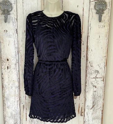 Vestido de cóctel Michael Kors talla XS para mujer púrpura negro estampado animal carrera Foto 1 de 4