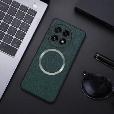 For OnePlus 13, Phone Case Hybrid Magnetic Leather Soft Bumper Cover - Image 1 of 4