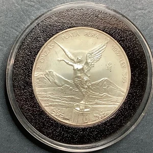 1997 Mo Mexico Silver 2 oz Libertad Dos Onzas Uncirculated Unc - Picture 1 of 2