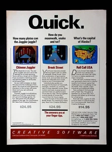 1983 Creative Software Commodore 64 Break Street Video Game Vintage Print Ad - Picture 1 of 1