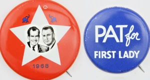 Vintage 1960 & 1968 Presidential Campaign Pin Button Lot Richard Nixon Repro - Picture 1 of 11