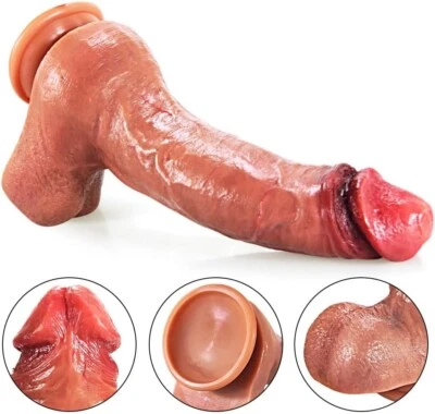 10 Inch Dildo Sex Toy Huge Thick Penis Real Feel Realistic Suction Cup For Women - Image 1 of 4
