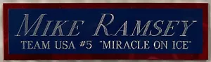 MIKE RAMSEY MIRACLE ON ICE NAMEPLATE AUTOGRAPHED Signed STICK PHOTO PUCK JERSEY - Picture 1 of 4