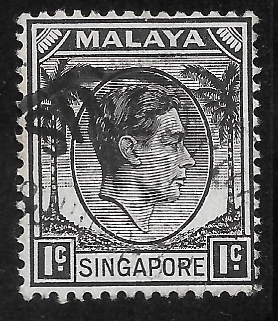 1948 SINGAPORE King GEORGE VI Sc#1 USED Cd SINGAPORE   VF - Image 1 of 1