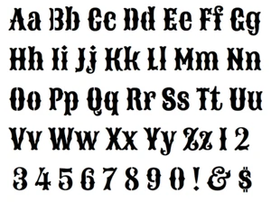 Stencil Letters Sancreek 1" Caps + Lower Case + Numbers + Symbols Template - Picture 1 of 3