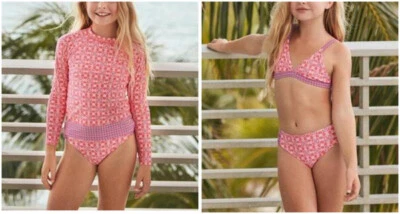CABANA LIFE Niñas Pequeñas 4, 5, 6 Tejas de Coral Juego de 3 Piezas Bikini Rashguard Nuevo con Etiquetas $74 Foto 1 de 4