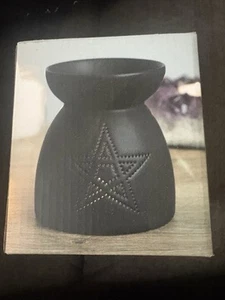 Pentagram Ceramic Oil Burner Wax Warmer Gothic killstar wiccan goth pagan - Picture 1 of 5