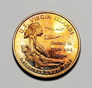 TONED 2009 S US VIRGIN ISLANDS WASHINGTON QUARTER CLAD PROOF UNC #P2527 - Picture 1 of 2