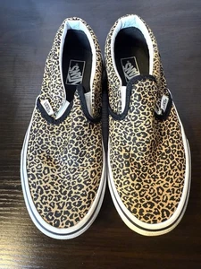 Vans Classic Slip On Kids Sz 4 Sneakers Juniors Leopard Print - Picture 1 of 7