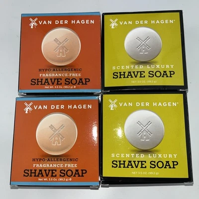 Lot of 4  (3.5 Oz Each) Van Der Hagen Hypo-Allergenic Shave Soaps NEW  Free Ship - Image 1 of 4