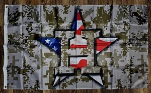 Houston Astros 3x5 ft Flag Banner MLB Baseball-Double Sided Mirrored-Military - Picture 1 of 4