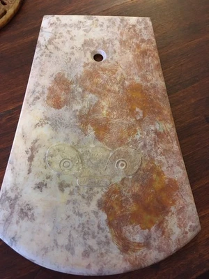 🦋grande Hache cérémonielle Jade Ancienne Décor Masque Chamanique Asie 21cm - Photo 1/4