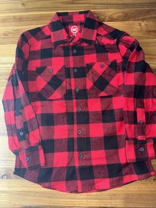 WONDER NATION M (8) RN 52469 Made In BANGLADESH RED-BLACK CHECK L. SLEEVE SHIRT - Picture 1 of 6