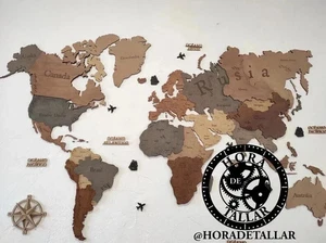 All Countries Rivers Dxf Cdr Digital File World Map Wall Décor English Stylish - Picture 1 of 5