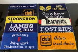 Vintage 10 Bar Towels Bundle Strongbow Lambs Fosters Club Teachers Yorkshire ++ - Picture 1 of 3