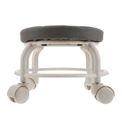 Low Rolling Stool: Swivel Stool with Wheels 360° Rotation - 10" High PU - Bild 1 von 4