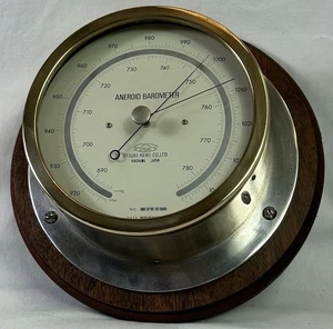 VINTAGE SHIPS MARINE BAROMETER, UTSUKI KEIKI - JAPAN, NAUTICAL, MOUNTED - Picture 1 of 9