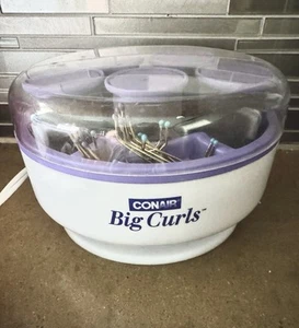 Conair Big Curls 5 Grandes Jumbo Flocado Hot Rollers Pins Ondas Doble Voltio Probado - Imagen 1 de 4