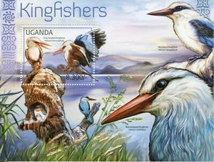 Uganda Birds Stamps 2012 MNH Kingfishers Grey-Headed Kingfisher 1v S/S - Picture 1 of 1