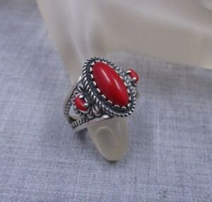 AW CAROLYN POLLACK Sterling .925 Oval Cluster Rope Bead Ring Size 8 *32