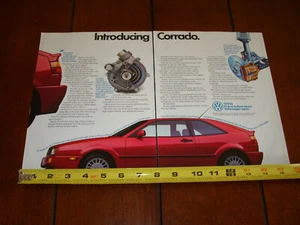 1989 VOLKSWAGEN CORRADO ORIGINAL 2 PAGE AD - Picture 1 of 12