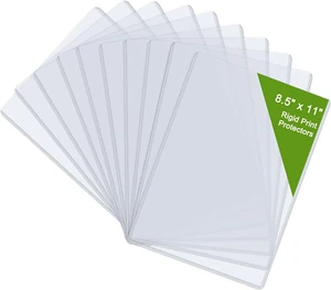 8.5 X 11 Hard Plastic Sheet Protectors Rigid Print Protectors Clear Waterpro - Picture 1 of 11