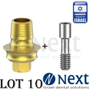Lote x 10 Interno Hexágono Base T CAD CAM Mis WP Sirona Ajuste Ancho Cóncavo 1.5 mm Dorado - Imagen 1 de 3