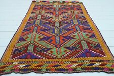 Vintage Turkish Mut Kilim Area Rug 5X7 Rug Antique Wool Floor Rug 43"x60" Carpet