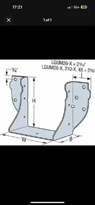 SIMPSON STRONG-TIE Simpson LGUM210-2-SDS Girder Hanger Masonry With Screws 2-1/2