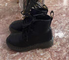Dr. Martens Junior Soft Black Leather Lace Up Kids Boots 1460J Size 12 Euc