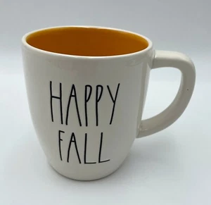 Rae Dunn HAPPY FALL Ceramic Coffee Tea Mug Cup w/Basket Pumpkins 18 Oz Orange - Picture 1 of 15