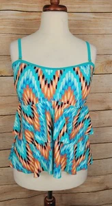 Venus Tankini Layered Ruffle Tankini Top Only Size 14 - Picture 1 of 5