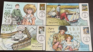 #3804-3807 Mary Cassatt, Complete set of 4, Collins Hand-painted FDC Perfect!!!! - Picture 1 of 5
