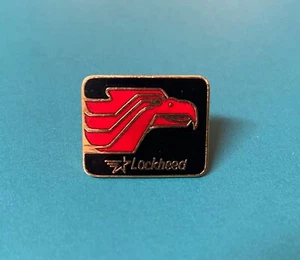 Vtg Rare Lockheed Martin Lapel Pin Tie Tack Red Gold Black Enamel Eagle Bird 15B - Picture 1 of 3
