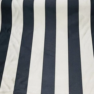 PRESTIGIOUS DEVON STRIPE Black/Silver Stripe Curtain Cushion Craft Fabric 4mtrs - Picture 1 of 5